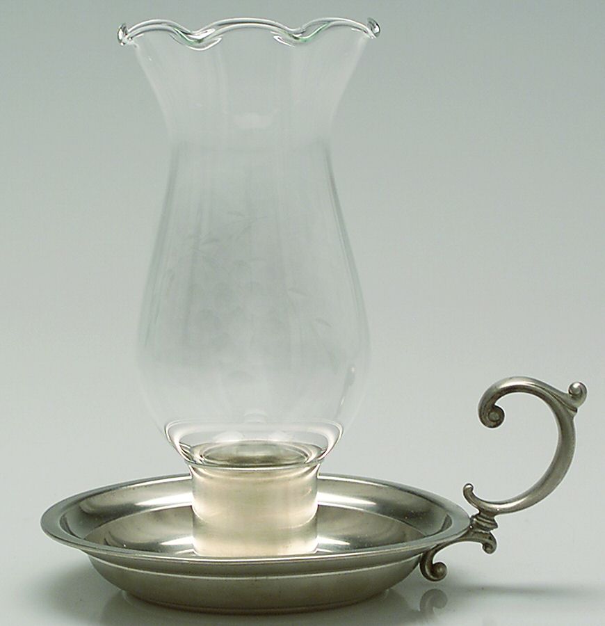 Pewter Hollowware Hurricane Lamp & Globe by International Silver-1