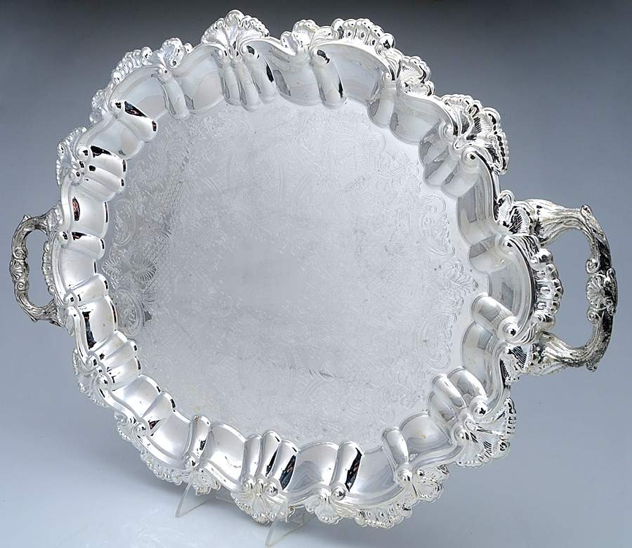 Silverplate Hollowware 19" Footed Waiter Tray by International Silver-1