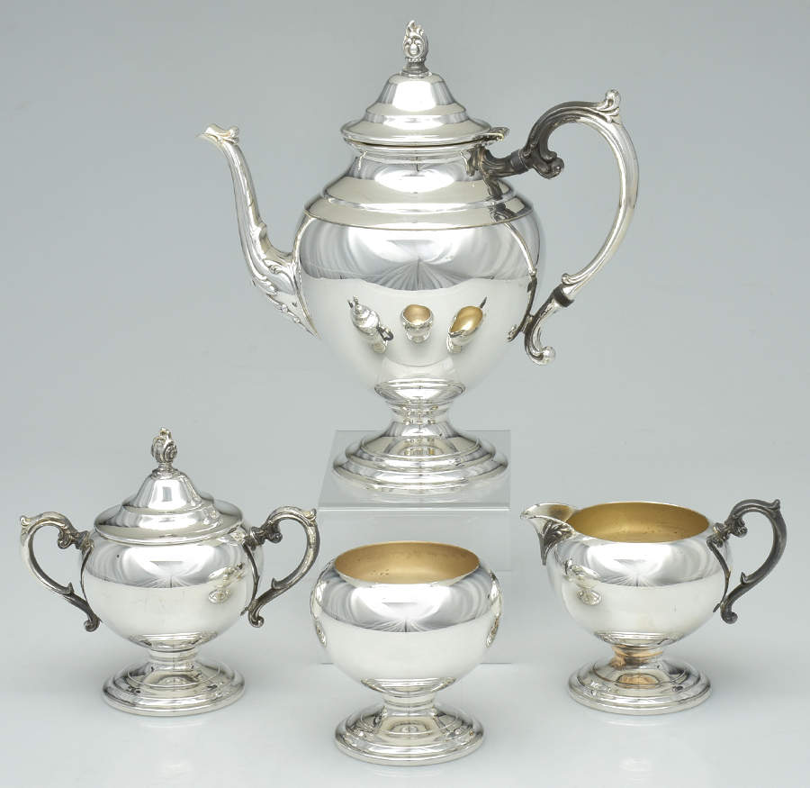 Silverplate Hollowware 4 Piece Coffee Set (PCP, PSU, PCR, PWB) by International Silver-1