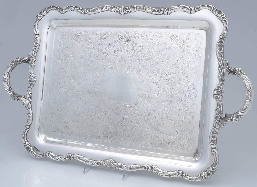 INS408 (Silverplate, Hollowware) Large Silverplate Waiter Tray by International Silver-1