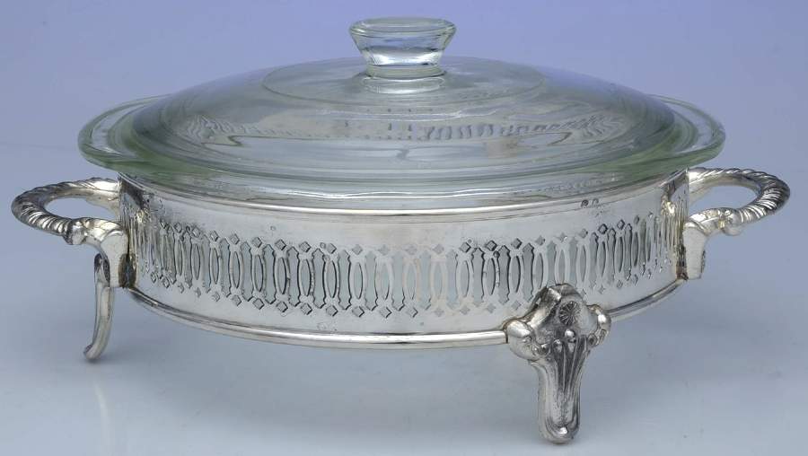 Silverplate Hollowware Plated Round Covered Casserole with Glass by International Silver-1