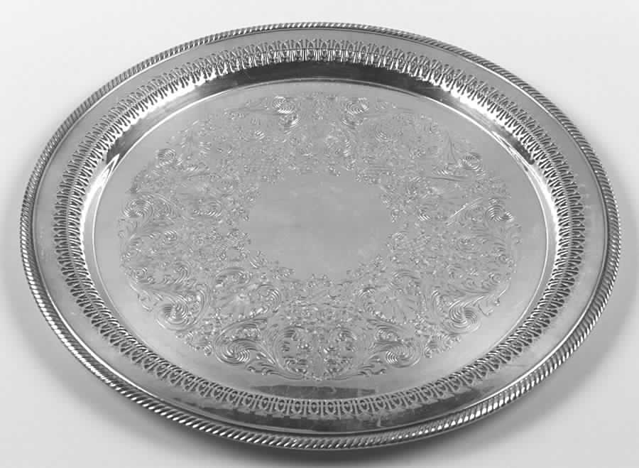 Silverplate Hollowware Round Silverplate Tray by International Silver-1