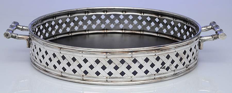 Silverplate Hollowware 12" Round Handled Tray by International Silver-1