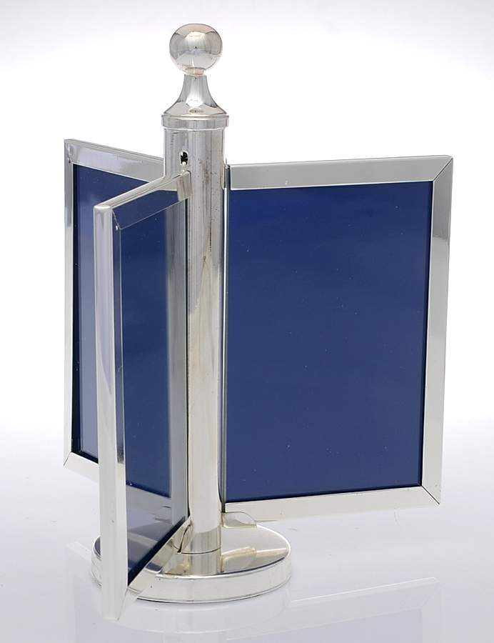 Silverplate Hollowware 3 Panel Frame Stand for 4" X 6" Photos by International Silver-1