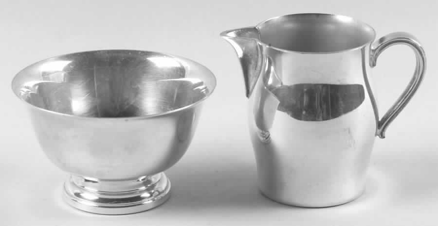 Silverplate Hollowware Plated Mini Creamer and Open Sugar by International Silver-1