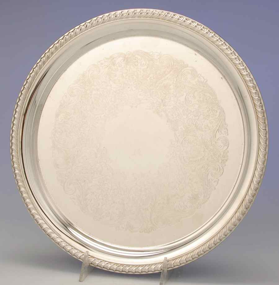 Silverplate Hollowware 12" Round Tray by International Silver-1