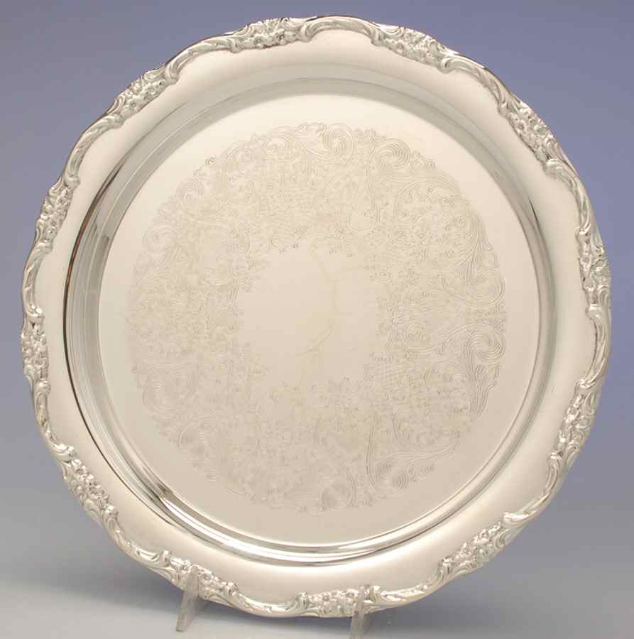Silverplate Hollowware 13" Round Tray by International Silver-1