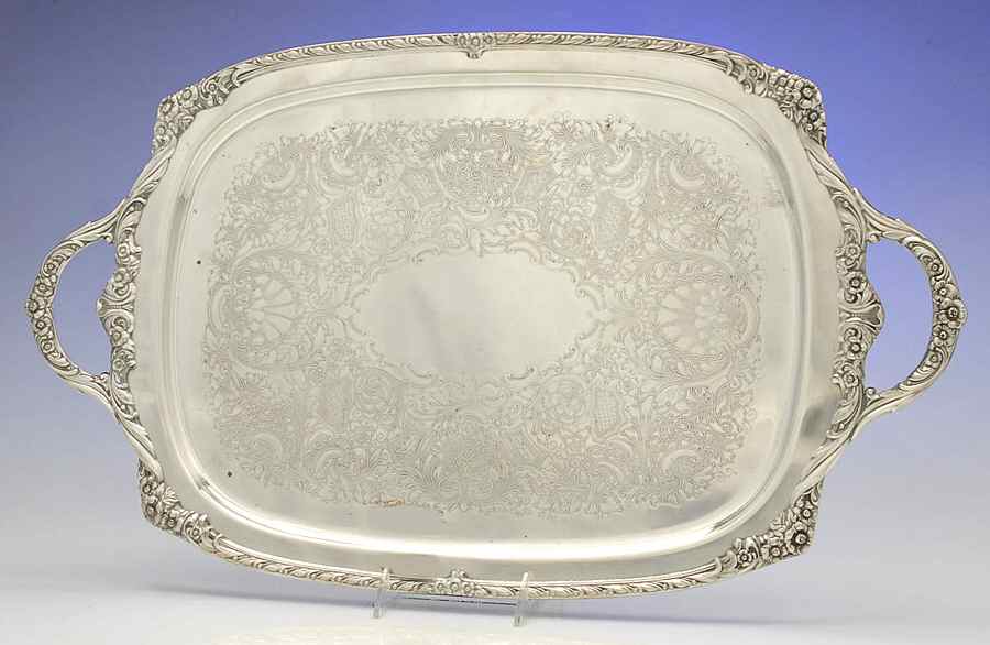 Silverplate Hollowware Small Silverplate Waiter Tray by International Silver-1