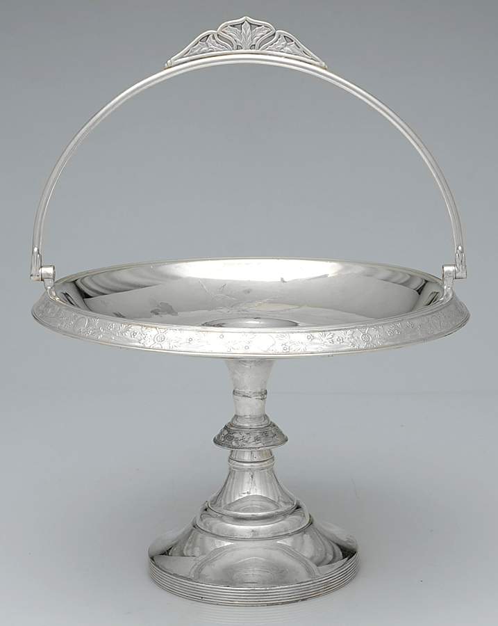 Silverplate Hollowware Footed Handled Cake Basket by International Silver-1