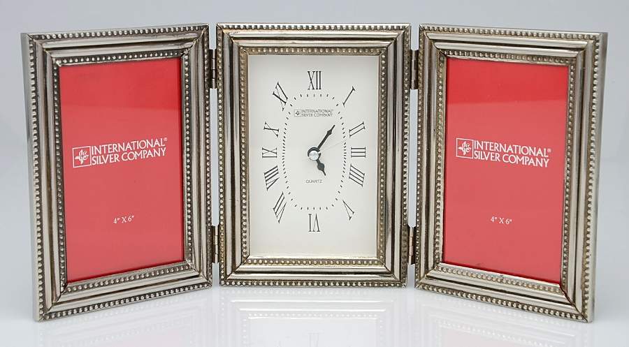 Silverplate Hollowware Hinged Clock & Picture Frames by International Silver-1