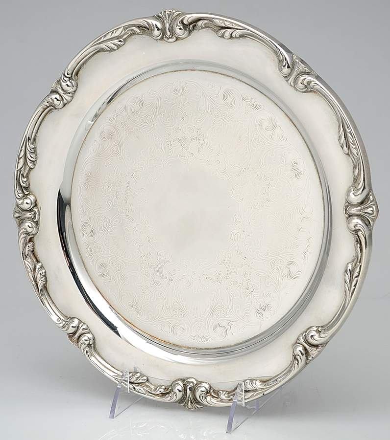 Silverplate Hollowware 11" Round Tray by International Silver-1