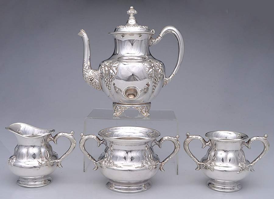 Silverplate Hollowware 4 Piece Tea Set  (PTP, PCR, PSUO, PWB) by International Silver-1