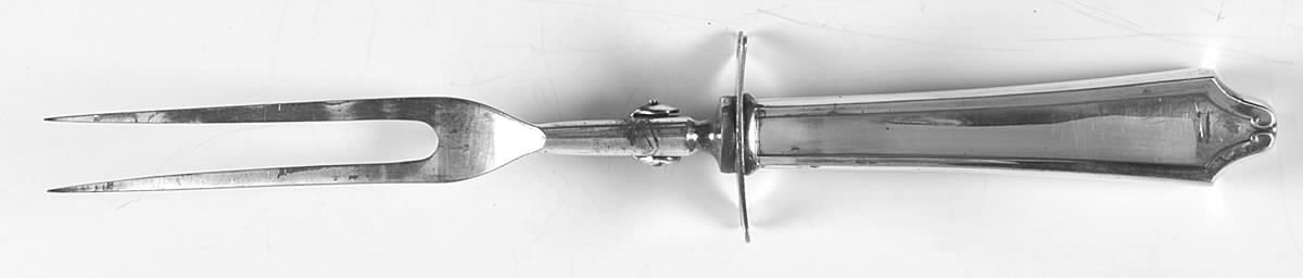 Minuet (Sterling, 1925, No Monograms) Large Stainless-Prong Roast Carving Fork by International Silver-1