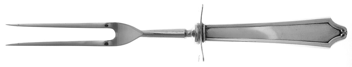 Minuet (Sterling, 1925, No Monograms) Lg Carving/Roast Fork-Stn Prong w/Sterling Guard by International Silver-1