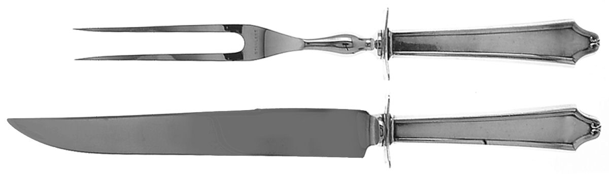 Minuet (Sterling, 1925, No Monograms) Small Stainless Blade 2-Piece Steak Carving Set by International Silver-1