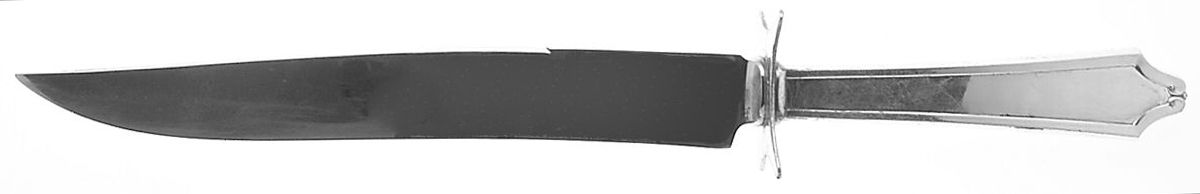 Minuet (Sterling, 1925, No Monograms) Large Stainless Blade Roast Carving Knife by International Silver-1