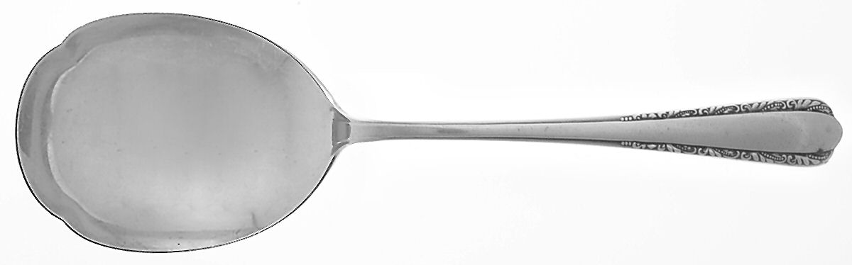 Moonglow (Sterling, 1938, No Monograms) Medium Solid Berry/Casserole Spoon by International Silver-1