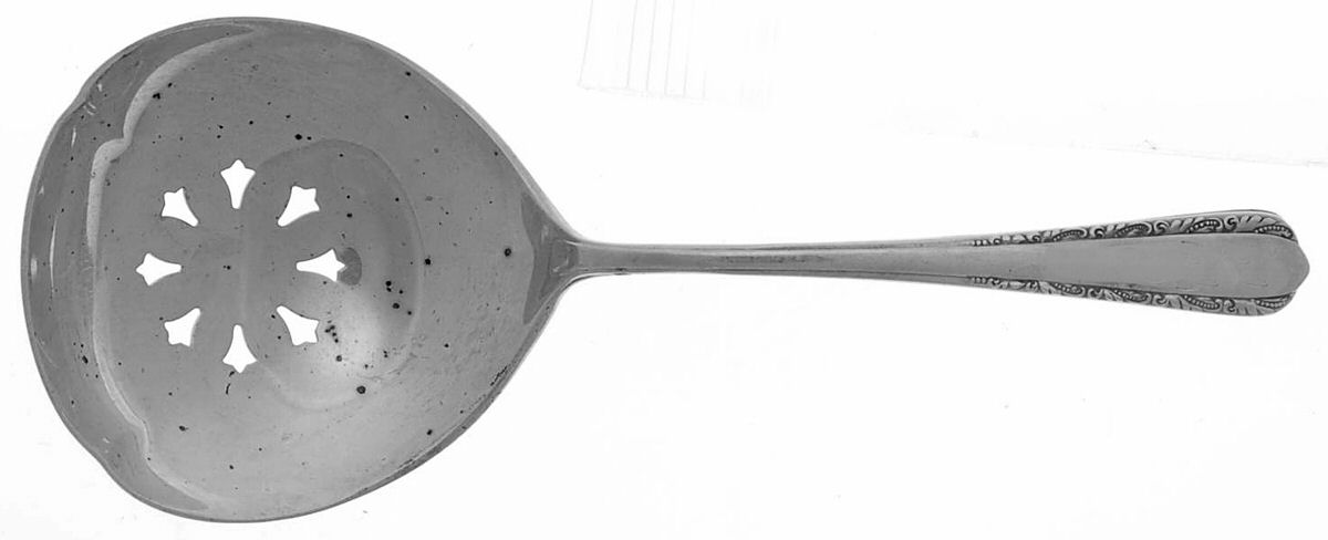 Moonglow (Sterling, 1938, No Monograms) Solid Bon Bon Spoon with Pierced Bowl by International Silver-1