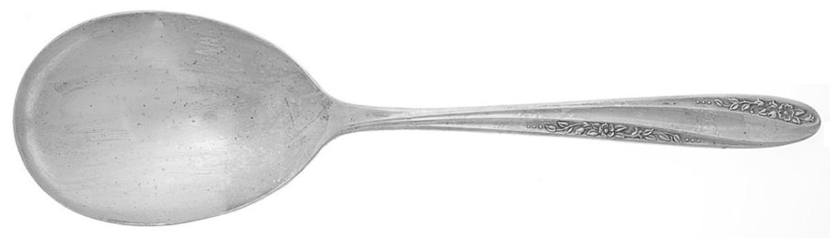 Modern Precious (Silverplate, 1955) Solid Smooth Casserole Spoon by International Silver-1