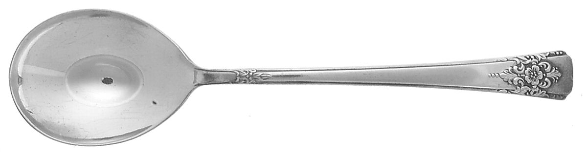 Mountain Rose (Silverplate, 1954) Round Bowl Soup Spoon (Gumbo) by International Silver-1