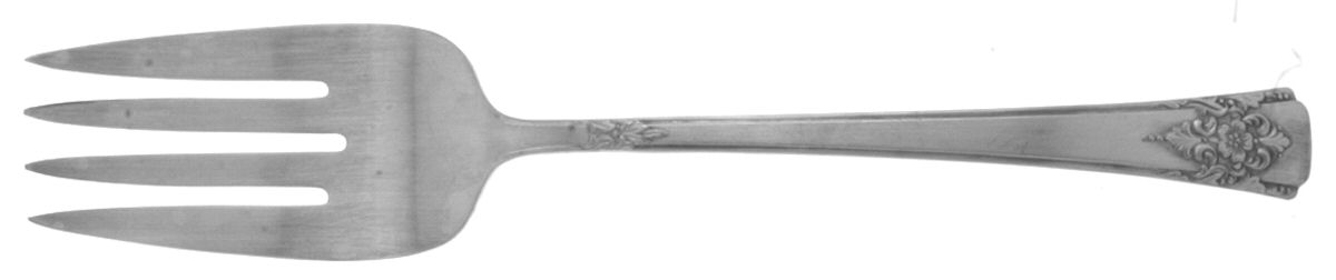 Mountain Rose (Silverplate, 1954) Medium Solid Cold Meat Serving Fork by International Silver-1