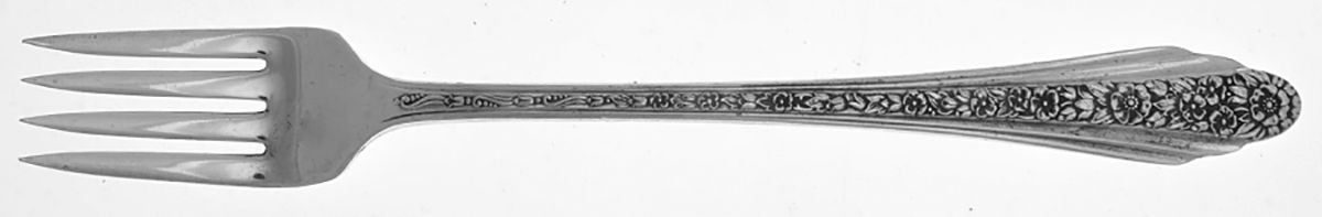 Modern Rose (Silverplate, 1949) Grille Fork (Viande) by International Silver-1