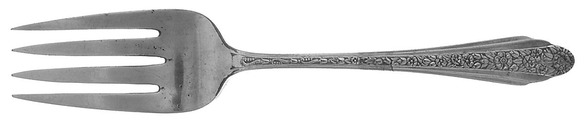 Modern Rose (Silverplate, 1949) Small Solid Cold Meat Serving Fork by International Silver-1