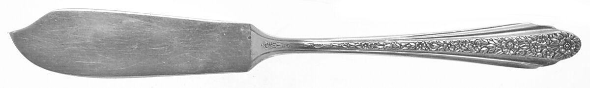 Modern Rose (Silverplate, 1949) Flat Handle Master Butter Knife by International Silver-1