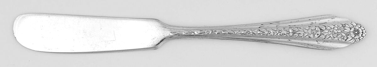 Modern Rose (Silverplate, 1949) Flat Handle Butter Spreader by International Silver-1