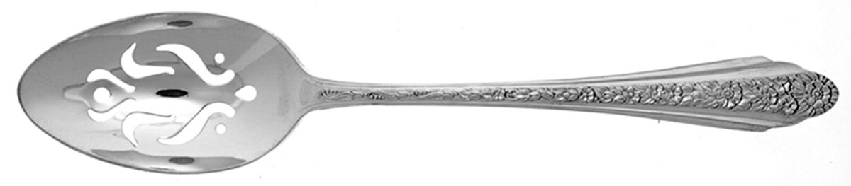 Modern Rose (Silverplate, 1949) Pierced Tablespoon (Serving Spoon) by International Silver-1