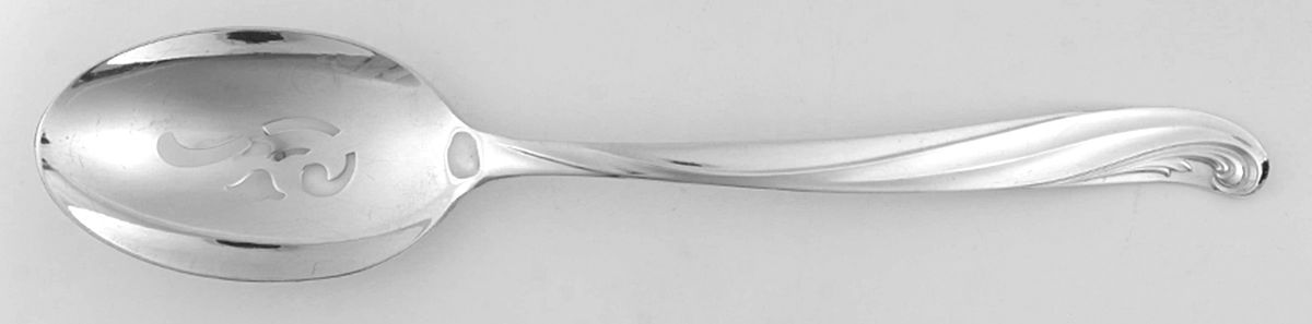 Modern Scroll (Silverplate, 1958) Pierced Tablespoon (Serving Spoon) by International Silver-1