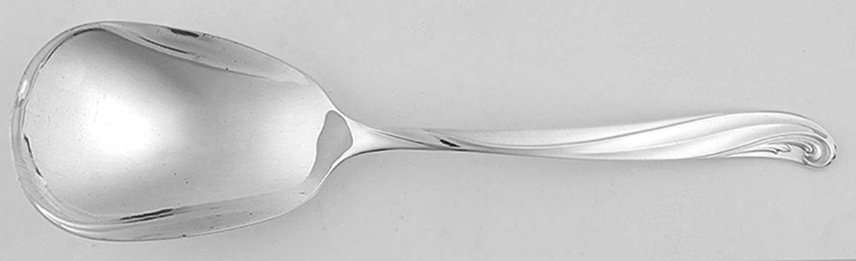 Modern Scroll (Silverplate, 1958) Solid Smooth Casserole Spoon by International Silver-1
