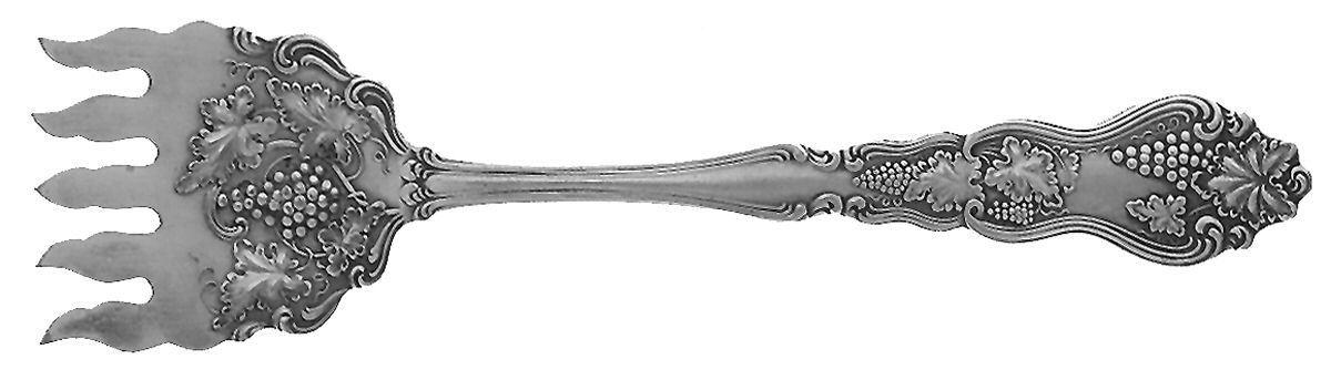 Moselle (Silverplate, 1906) Large Solid Tined Sardine Serving Fork by International Silver-1