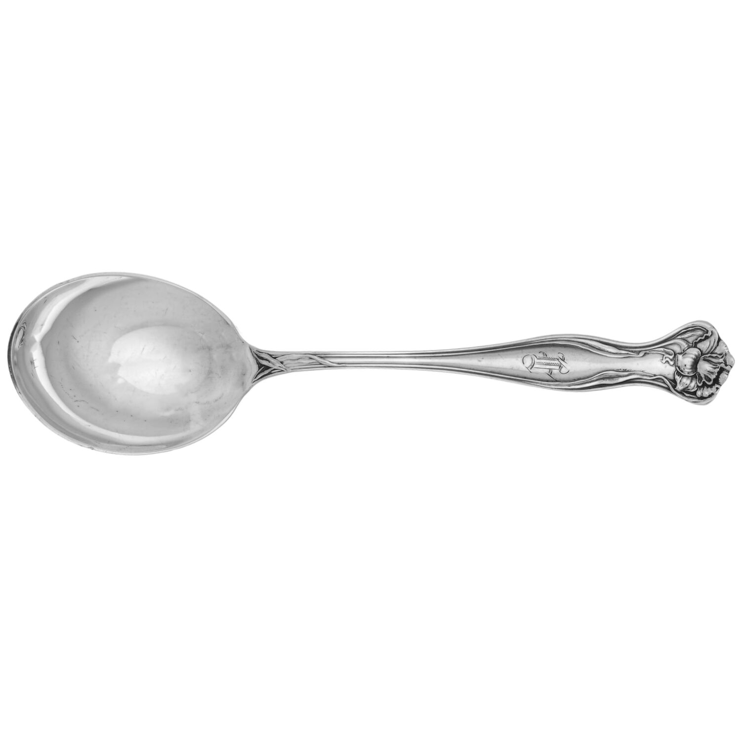 Mystic (Silverplate, 1903) Monogram Round Bowl Soup Spoon (Gumbo) by International Silver-1