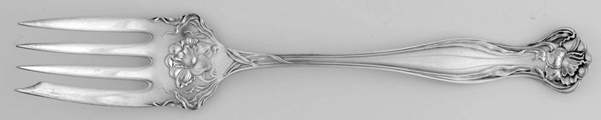 Mystic (Silverplate, 1903) Medium Solid Cold Meat Serving Fork by International Silver-1