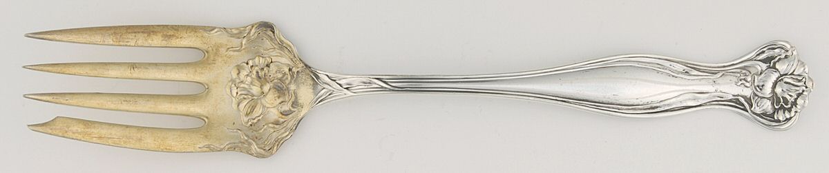 Mystic (Silverplate, 1903) Medium Solid Cold Meat Serving Fork by International Silver-1