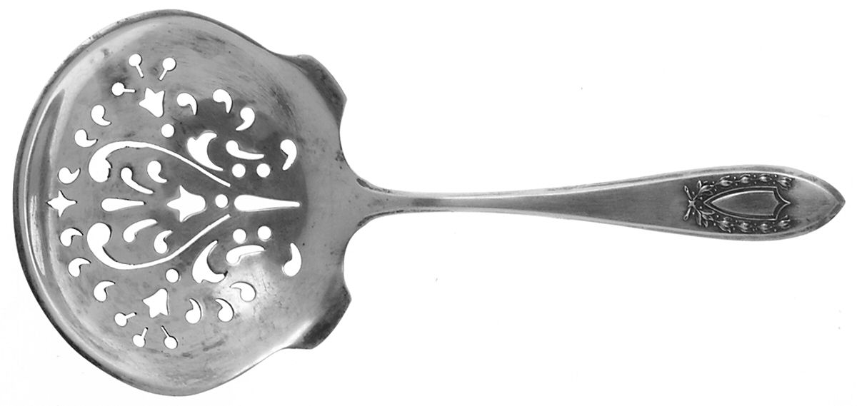 Napoleon (Sterling, 1910, No Monograms) Solid Bon Bon Spoon with Pierced Bowl by International Silver-1