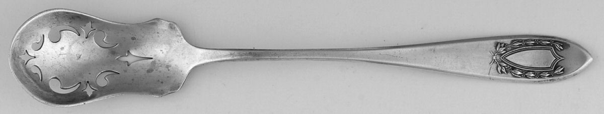 Napoleon (Sterling, 1910, No Monograms) Pierced Bowl Short Handle Olive Spoon by International Silver-1