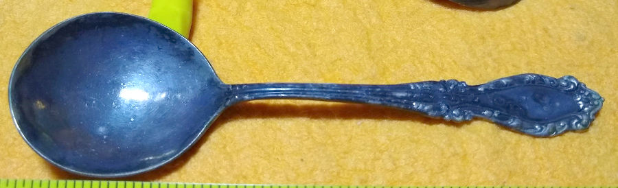 Nassau (Silverplate, 1899) Round Bowl Soup Spoon (Bouillon) by International Silver-1
