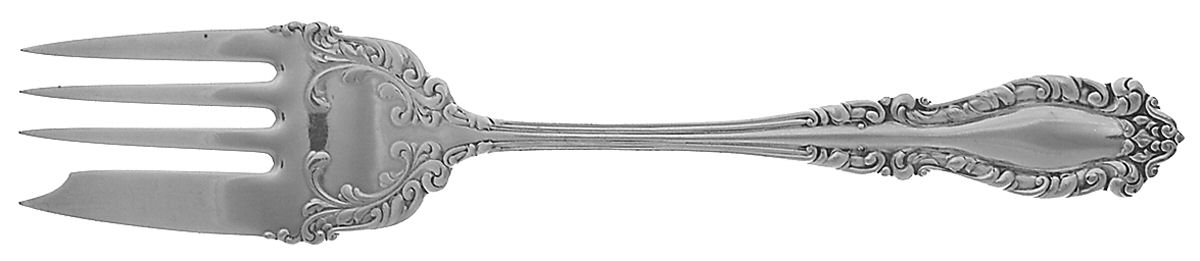 Nassau (Silverplate, 1899) Small Solid Cold Meat Serving Fork by International Silver-1