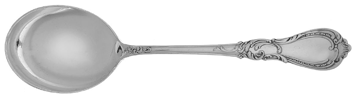 Navarre (Silverplate, 1890) Round Bowl Soup Spoon (Gumbo) by International Silver-1