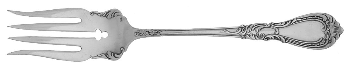 Navarre (Silverplate, 1890) Medium Solid Cold Meat Serving Fork by International Silver-1