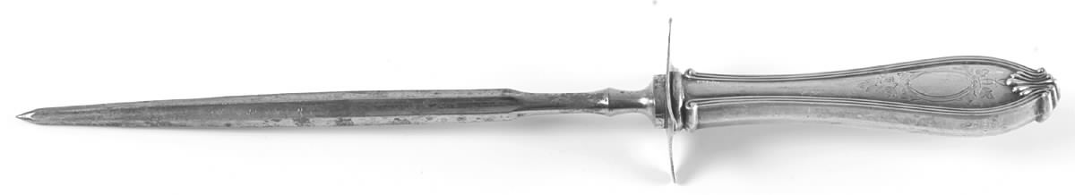 New Marathon (Sterling, 1912) Large Roast Steel Rod Knife Sharpener by International Silver-1
