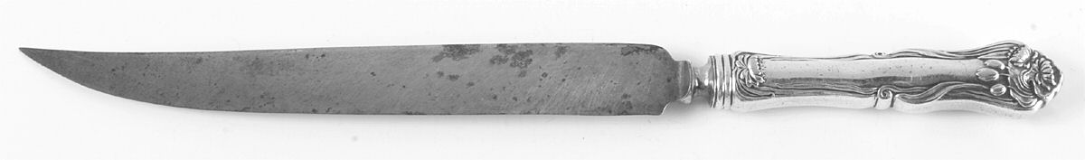 Nenuphar (Silverplate, 1905) Large Stainless Blade Roast Carving Knife by International Silver-1