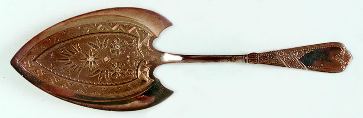 Newport (Silverplate, 1879) Large Solid Bright Cut Pie Knife by International Silver-1