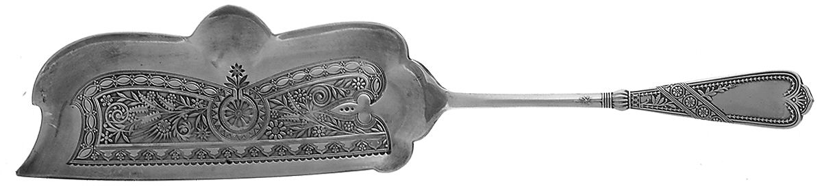 Newport (Silverplate, 1879) Large Bright Cut Crumber Knife by International Silver-1