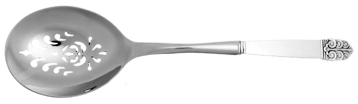 Northern Lights (Sterling, 1946, Glossy) Casserole Spoon with Pierced Stainless Bowl HC by International Silver-1