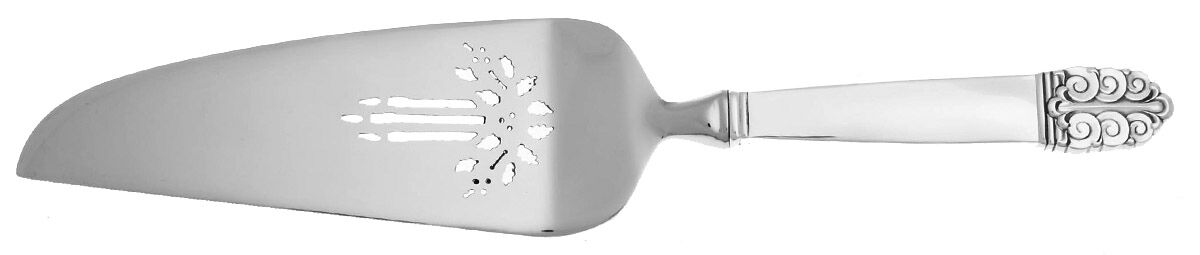 Northern Lights (Sterling, 1946, Glossy) Holiday Pierced Pie and Cake Server  HC by International Silver-1