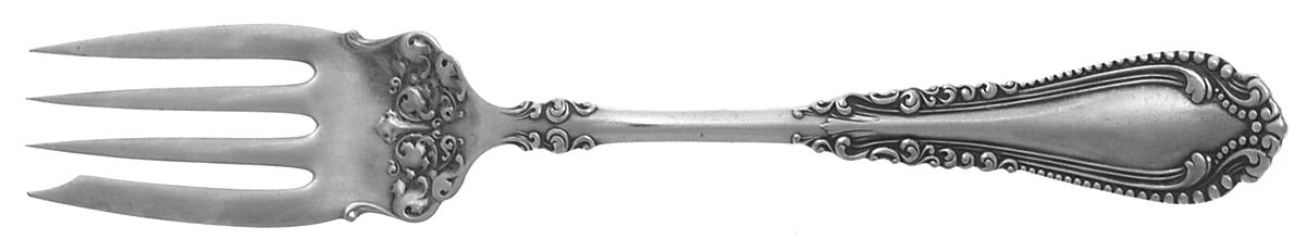 Norfolk (Silverplate, 1905) Medium Solid Cold Meat Serving Fork by International Silver-1