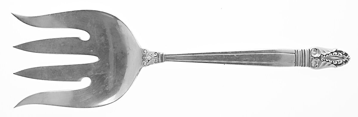Norse (Sterling, 1937) Large Solid Fish Serving Fork by International Silver-1
